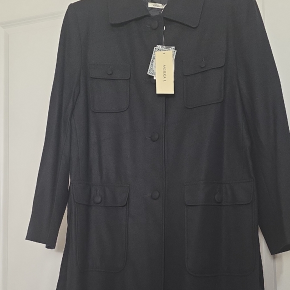 Angelica Elegant Black Lightweight TRENCH COAT/Dress - Picture 6 of 7